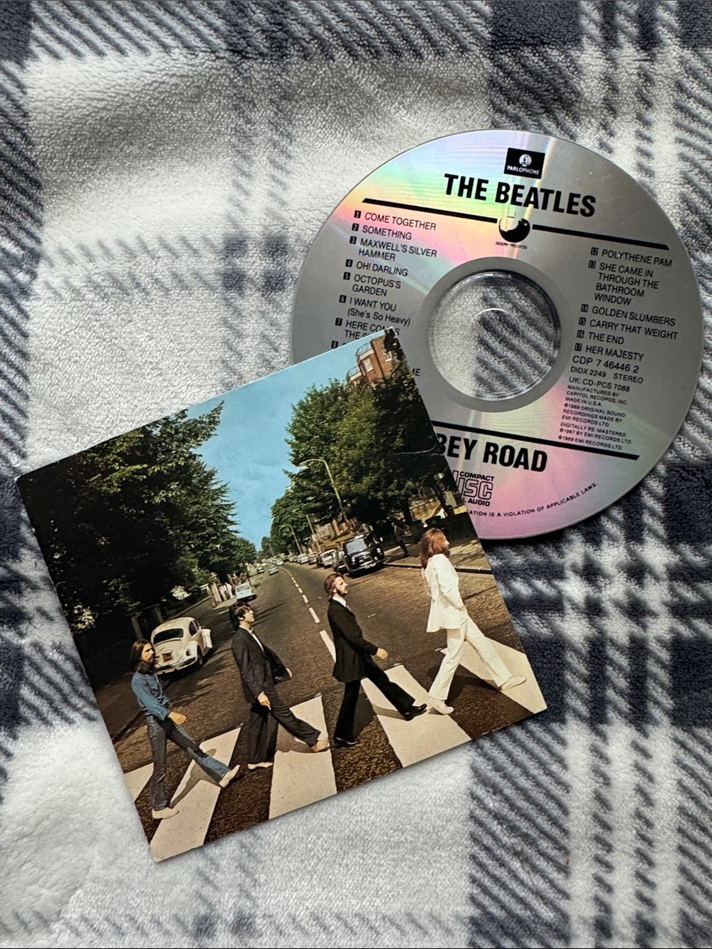 The Beatles CD & Abbey Road Artwork Silver Disc with Multi-Color Sleeve,no case.